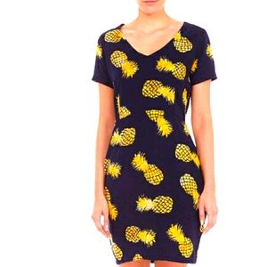 Sugar Hill pineapple Viscoise dress NWT